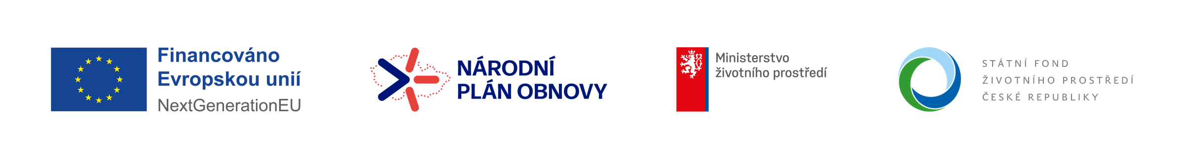 Financováno Evropskou unií NextGenerationEU · Národní plán obnovy · Ministerstvo životního prostředí · Státní fond životního prostředí ČR